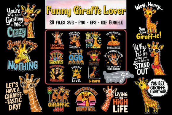 Funny Giraffe Lover SVG Bundle