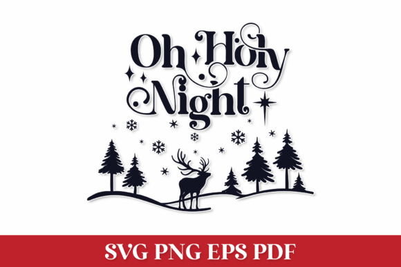 Oh Holy Night Quote with Winter Scene