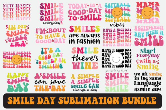 Smile Day Svg Sublimation Design Bundle