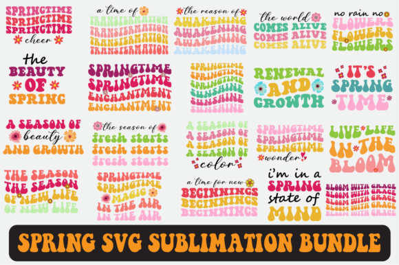 Spring Svg Sublimation Design Bundle