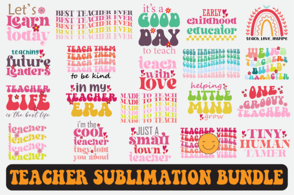 Teacher Svg Sublimation Design Bundle