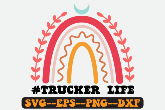 Trucker Life Groovy Retro Svg Design
